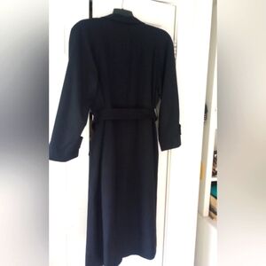 John Weitz vintage 80s classic  wool black trench coat. Mid/max length, Size 16